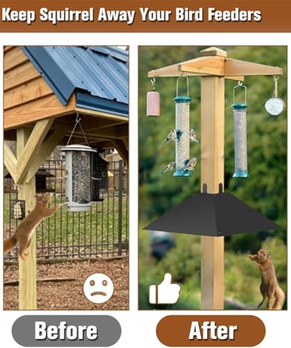 Garbuildman Metall-Eichhörnchen-Baffle für 4x4 Holzpfosten - 43,2 cm Eichhörnchensicher Vogelfutterschutz, Outdoor-Abschreckung für Holzstangen, 1 Packung