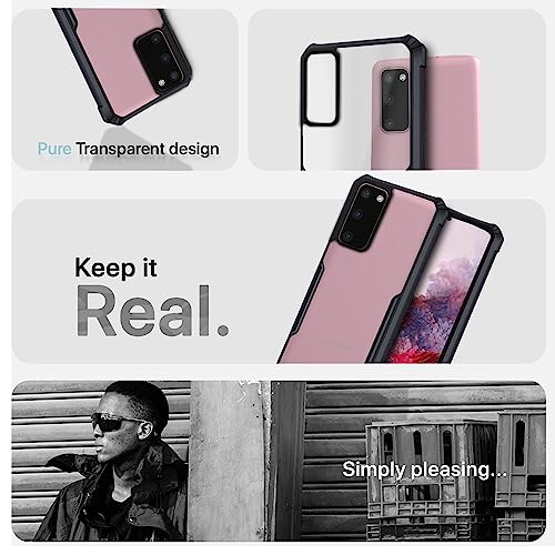 Image of Outlouders Back Cover for Samsung Galaxy S20FE | Ultra Hybrid Transparent | Full Camera Protection | Raised Edge | Crystal Clear Bumper Case (Black)