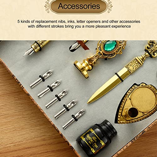 caneta e Quill,Kit caneta mergulho caligrafia vintage | caneta pena inclui caneta imersão pena, pont