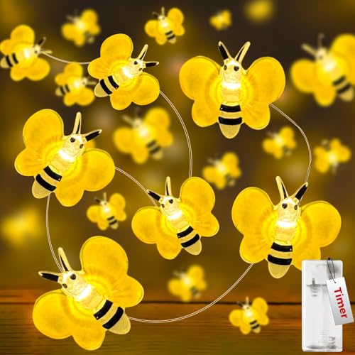 kolpop Biene Lichterkette, 2m 20 Led Lichterkette Innen Batterie mit...