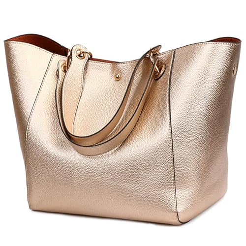 Sac cabas en cuir avec poignée à boucle métallique pour femmes