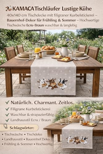 Chemin de table vaches marron 40x140 cm pour déco de ferme printanière - 6