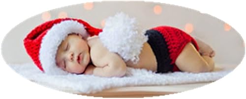 Coberllus Traje de sesión de fotos para bebé recién nacido, ropa de punto de ganchillo, sombrero y pantalones, sesión de fotografía, blanco y rojo