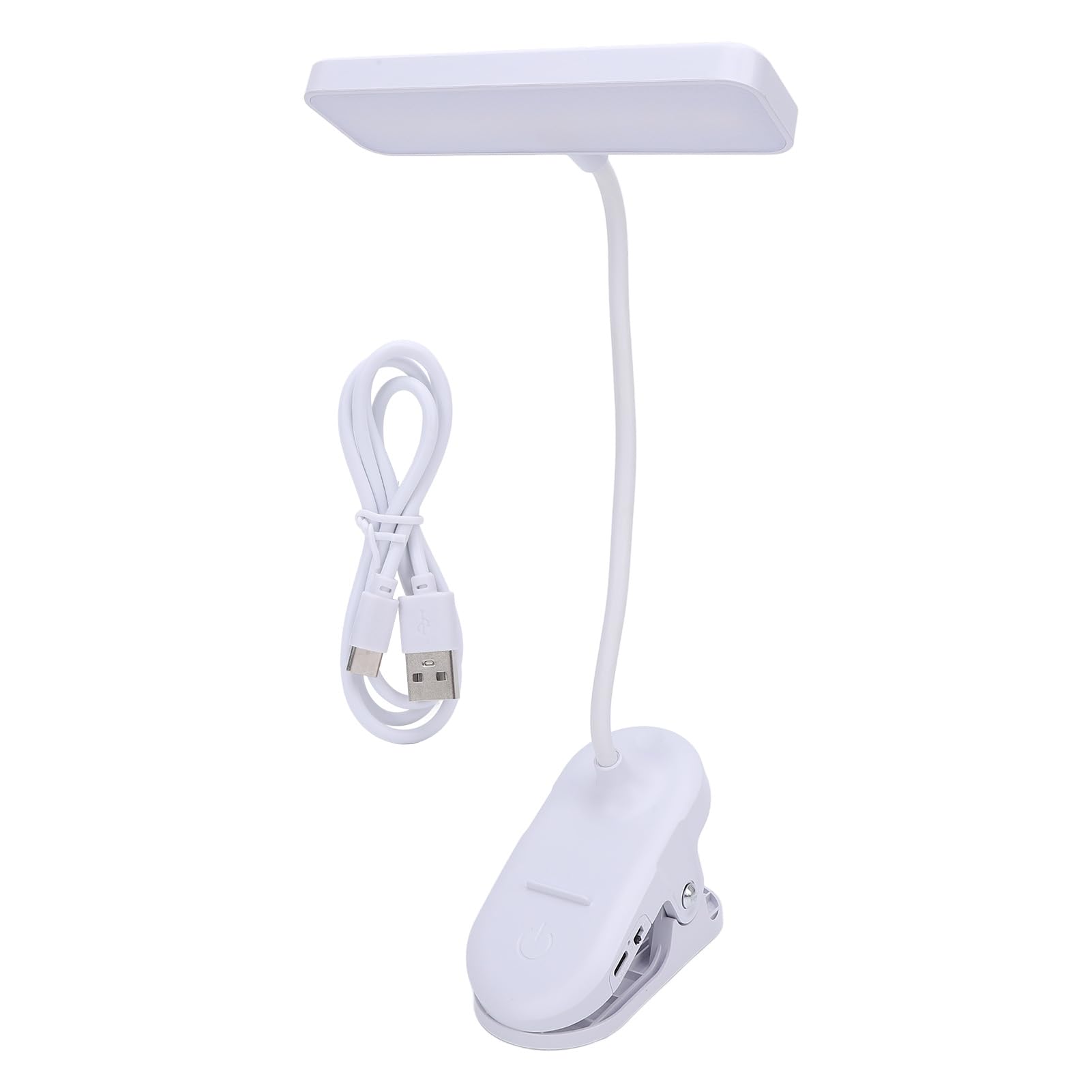 Muiltvoe Desk Clip On Lamp 3 Color Temperature Stepless Dimming Rechargeable LED Desk Lamp with Clamp Reading Light for Headboard Bed