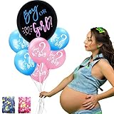 Baby Gender Reveal Balloon,Boy or Girl Balloons with Blue and Pink Confetti, Pink and Blue Balloons,