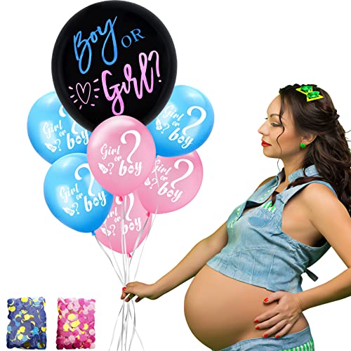 Baby Gender Reveal Balloon,Boy Or Girl Balloons With Blue And Pink Confetti, Pink And Blue Balloons, Gender Reveal Balloon For Kid Birthday Cute Baby Shower Party Decorations #TOP26