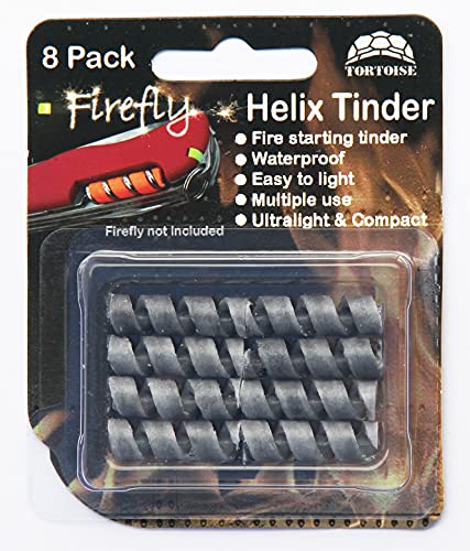 Helix Tinder for FireAnt and Firefly Fire Starters - Tinder for Victorinox Swiss Army Knife Corkscrew (Tactical Grey - (8pk) Refill for Firefly)