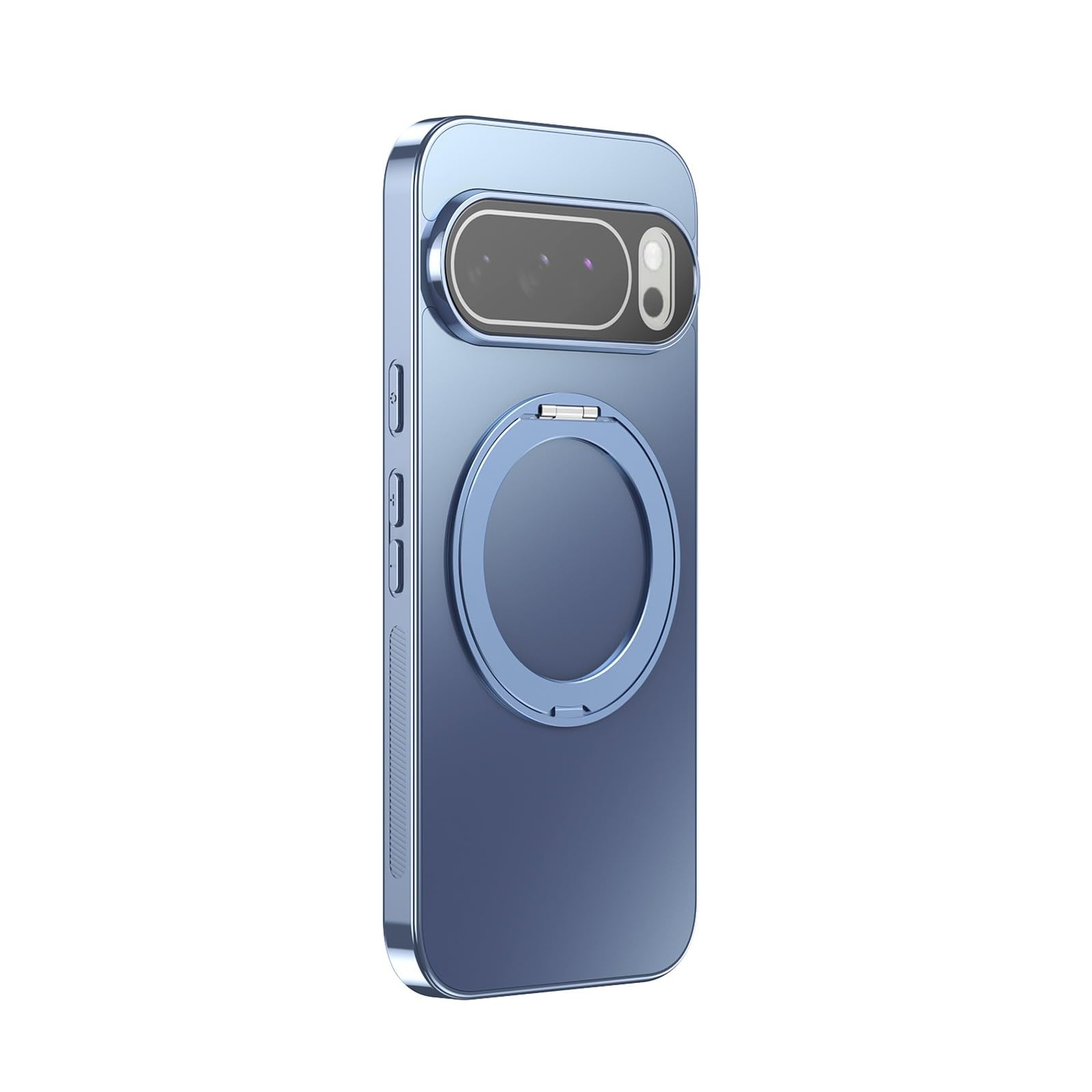 Generic Funda compatible con Google Pixel 9A (color: azul claro) con soporte de metal esmerilado