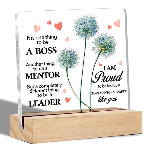 Gifts for Boss Lady Clear Desk Decorative Sign Appreciation Gift for Going Away Boss Day Acrylic...