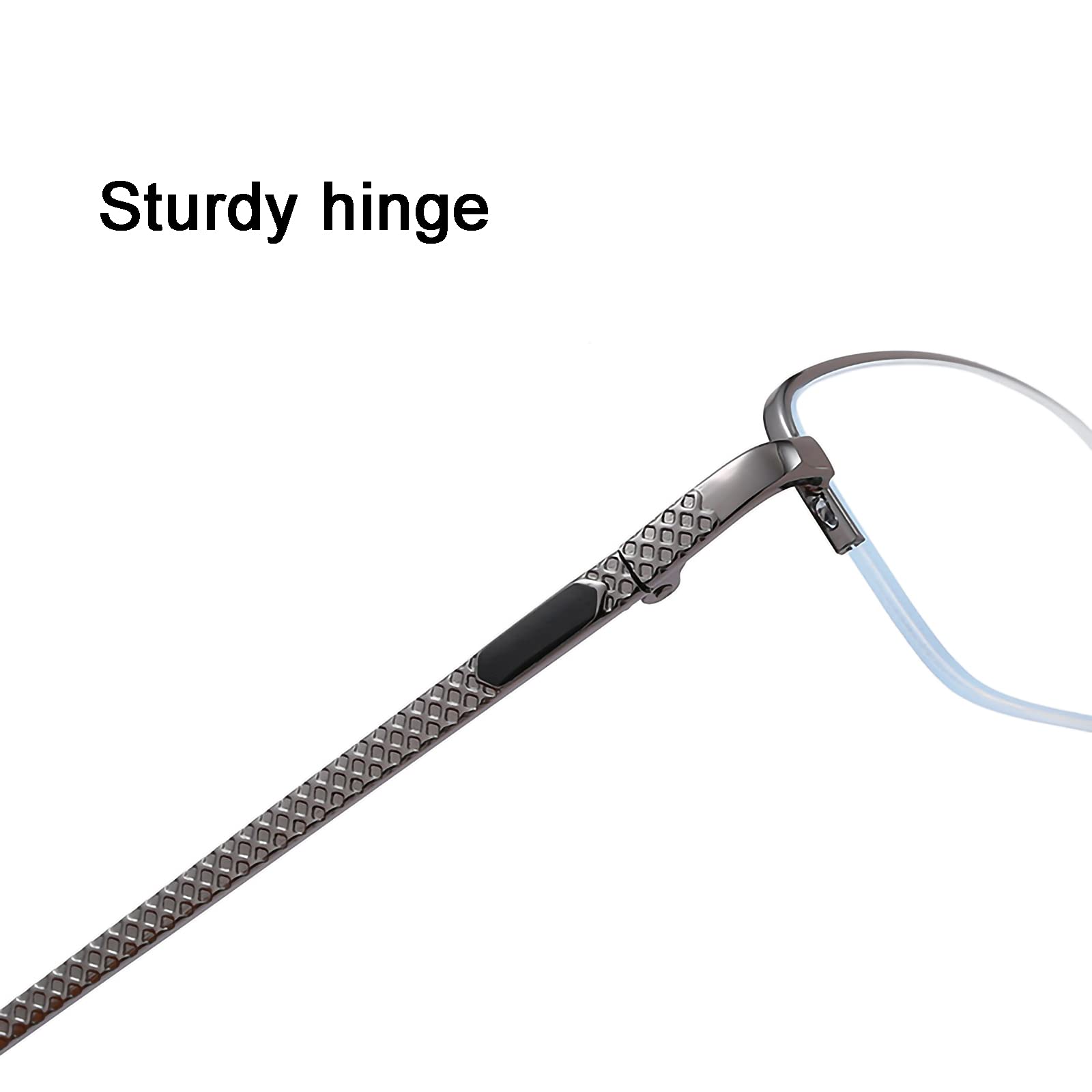 Metall Halbrahmen Lesebrille Progressive multifokale fotochromische Sonnenbrillen Leichte UV-Brille für Leser UV400 Herr,Grau,+2,50