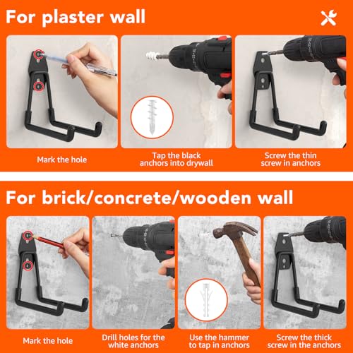 32-Pack-Heavy-Duty-Wall-Mount-Garage-Hooks-Hanging-Storage-For-Ladders-Hoses-Bikes-Garden-Tools-Ropes-For-Yard-Warehouse-Workshop-Shed-Shop