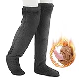 [DAIBON] ルームソックス 極暖 【モコモコ 暖かい靴下】 足が出せる あったかグッズ 冷え性対策 こたつ 寒さ対策 裏ボア レディース メンズ 濃灰色 1足