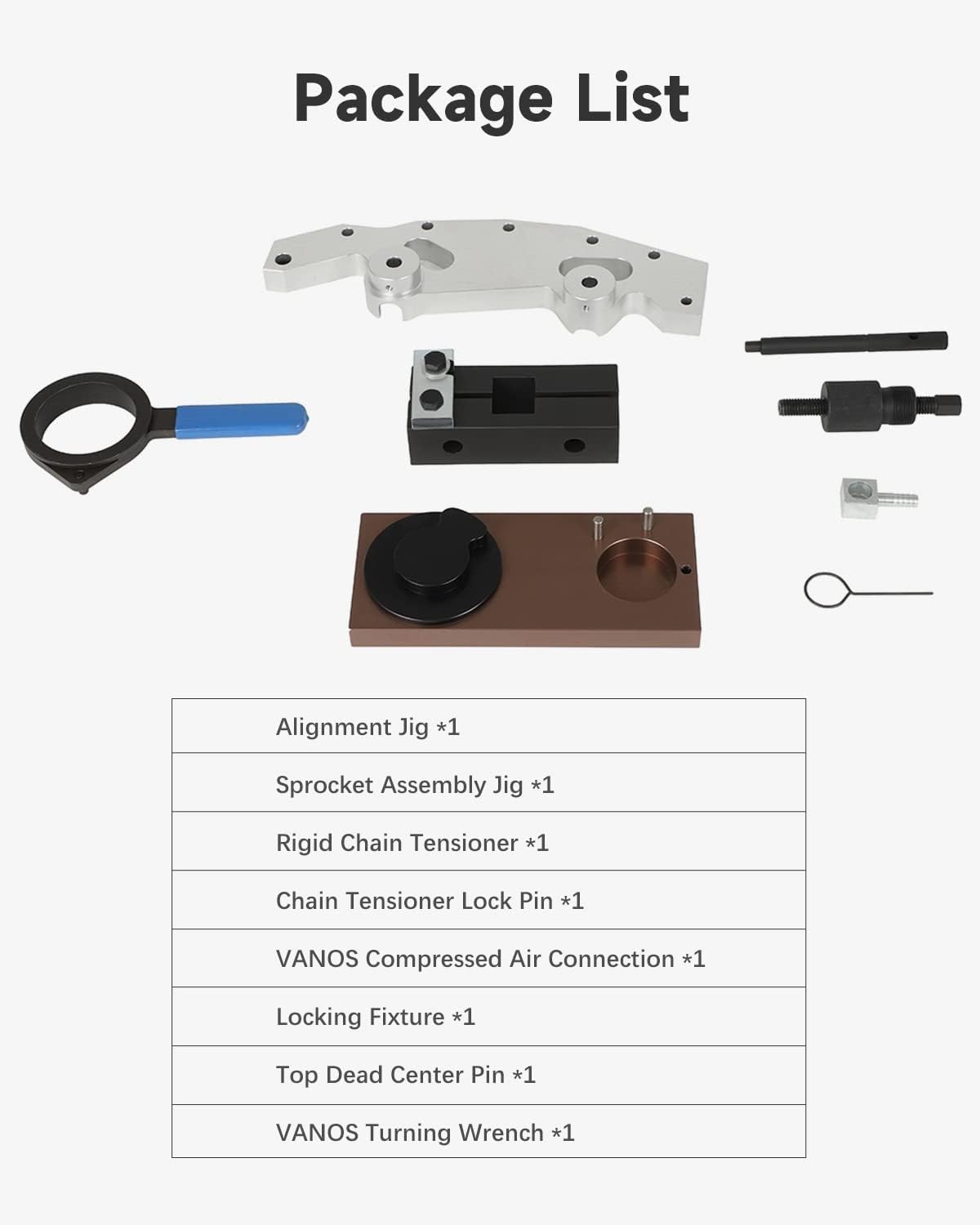Double Vanos Twin Alignment Timing Locking Tool Kit Engine Timing Locking Tools with Carry Case Compatible with BMW M52TU M54 M56