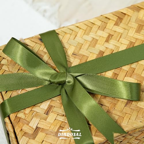 DINDOSAL Moss Green Satin Ribbon 5/8 Inch x 50 Yards by DINDOSAL - Used condition - Image 7
