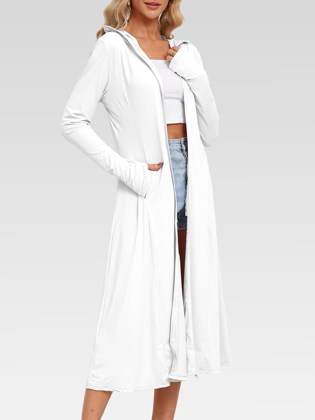 Ropa de protección solar para mujer, manga larga, UPF 50+