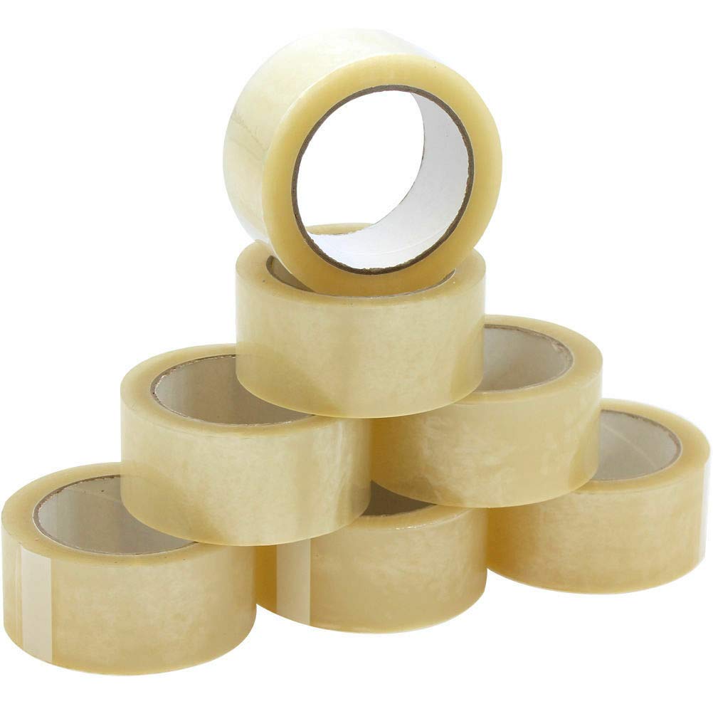 TotalPack Wytrzymała mocna brązowa/przezroczysta taśma do pakowania 48 mm x 66 m - mocna brązowa/przezroczysta rolka taśmy do uszczelniania paczek, pudełek. Korzystanie podczas przeprowadzki. (przezroczyste, 144 rolki)
