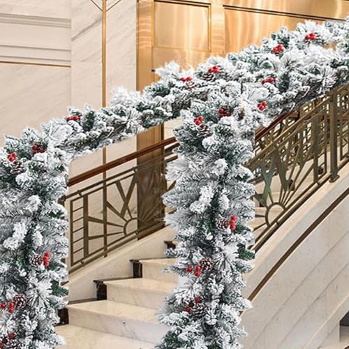 Guirlande de Noël avec lumières effet enneigé de qualité supérieure