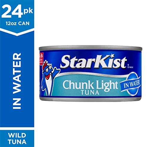 Image of StarKist Chunk Light Tuna in Water, 12 Oz, Pack of 24 | 16g Protein Per Serving, Wild Caught, Gluten Free, Soy Free, Perfect for Salads, Sandwiches