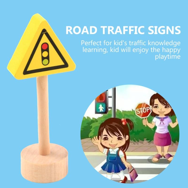 Totority Traffic Sign Toys Building Blocks and Street Signs Educational Road Sign Toy for Kids Cognitive Play Safety Rule Learning Parent-Child Interactive Play 3.42 X 0.98 X 0.98 in image 4