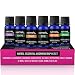 NATRÄL Essential Aromatherapy Set of 6, 100% Pure and Natural Essential Oil, 6/10ml Bottles