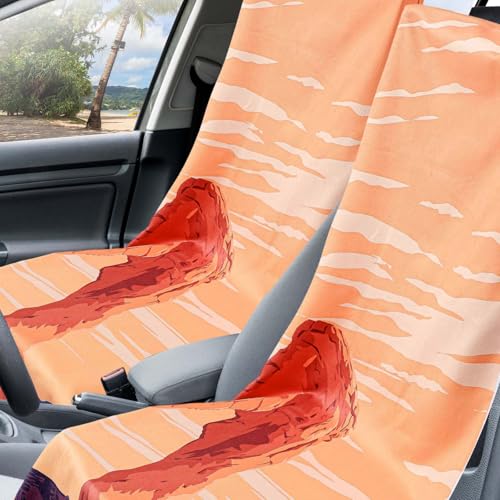 Image of Hahafelt 2 Pack Car Seat Towel Cover with Storage Bag, Rock Arch | 63 x 32 in Car Towel Seat Cover Non Slip Waterproof, Gym Workout Swimming Running, Machine Washable Sweat Absorbent Protector