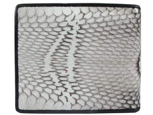 Genuine Cobra Snake Skin Leather with Head Bifold Men's Wallet ([B1] - 6 Card Slots + 2 ID Windows + 2 Compartments for Bills, Natural)3