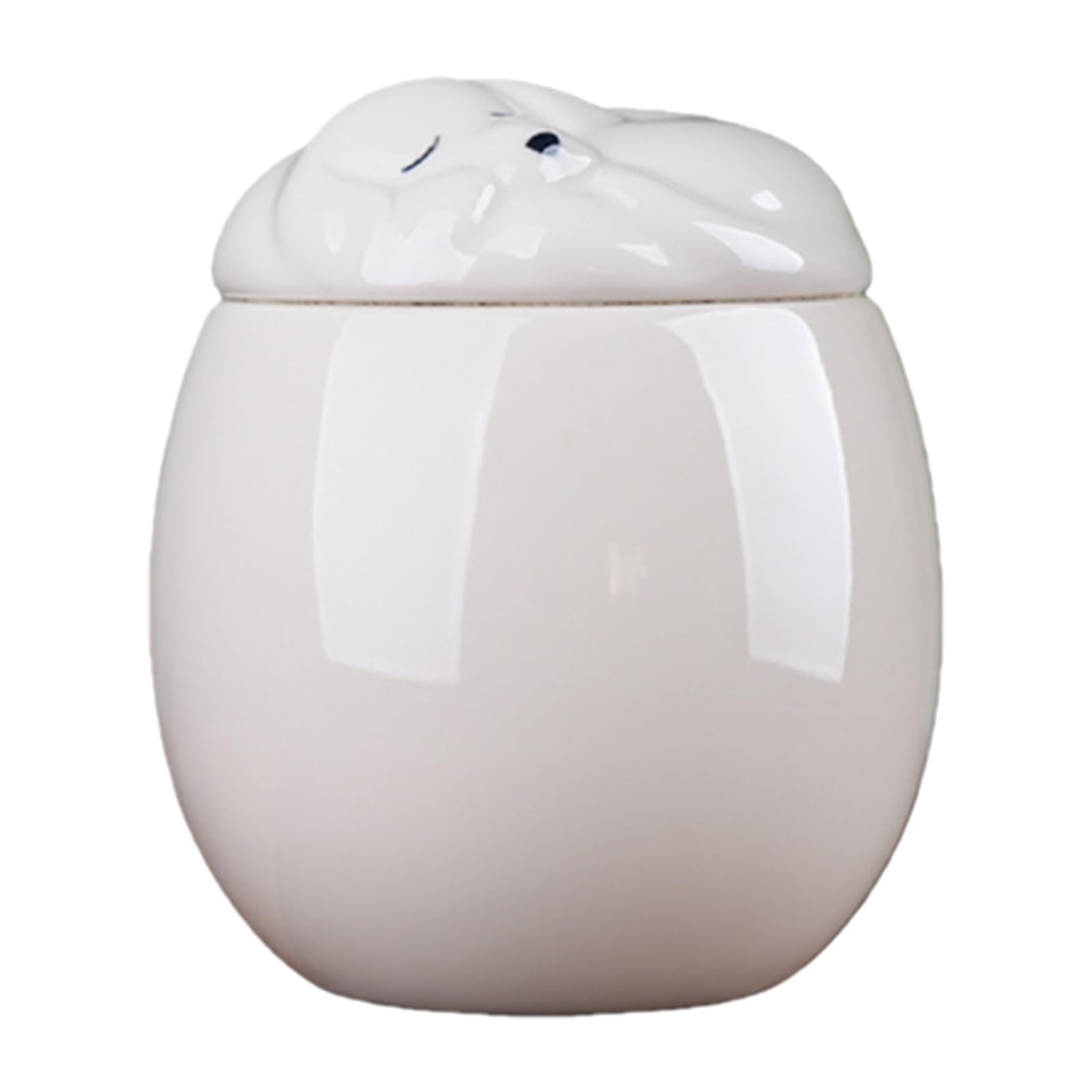 Duuclume Sleeping Dog Ceramic Pet Ashes Urn - Sealed Portable Memorial Cremation Canister,Non-Woven Moisture-Proof Keepsake for Funerals & Honoring (Grey, 530ml) — image 1