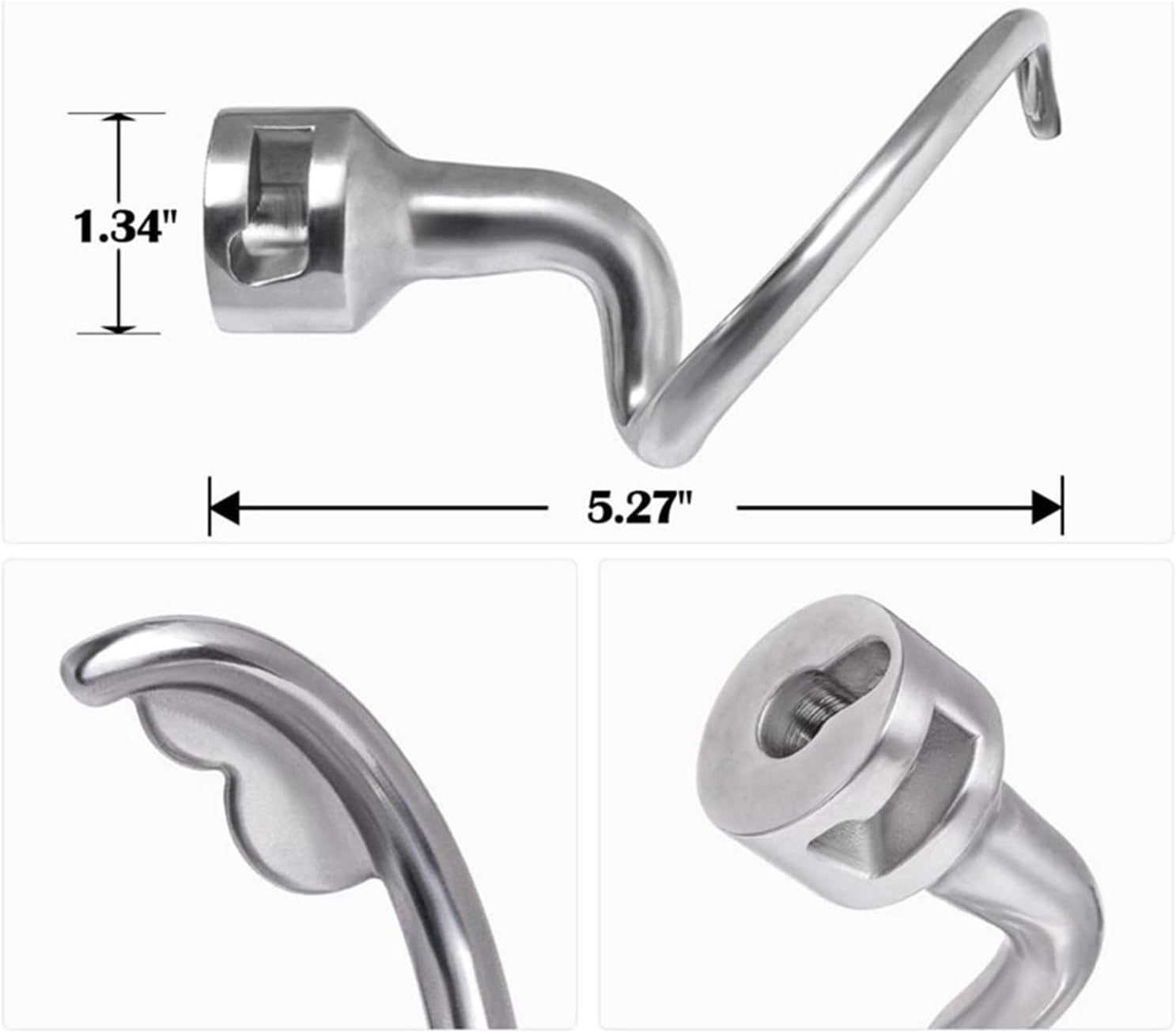 Spiral Dough Hook, Compatible For Kitchenaid, 4.5-5 Quart Tilt-head Stand Mixer Dough Hook Replacement