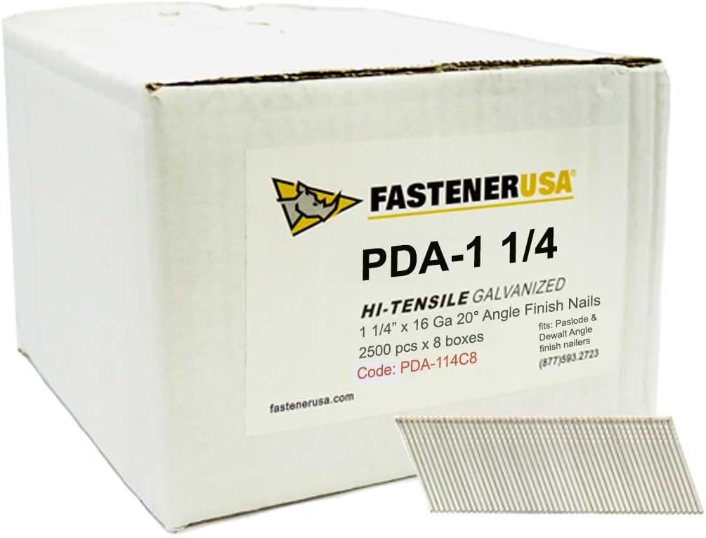 1-1/4" Angle Finish Nails 16GA GALV 20,000ct