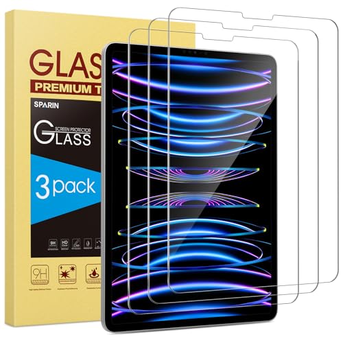 SPARIN 3 Pack Screen Protector for iPad Air 5th 4th Generation 10.9 inch (Air 5/4) 2022/2020, iPad Pro 11 inch (2022/2021/2020/2018), Tempered Glass, Case Friendly, Anti-Scratch