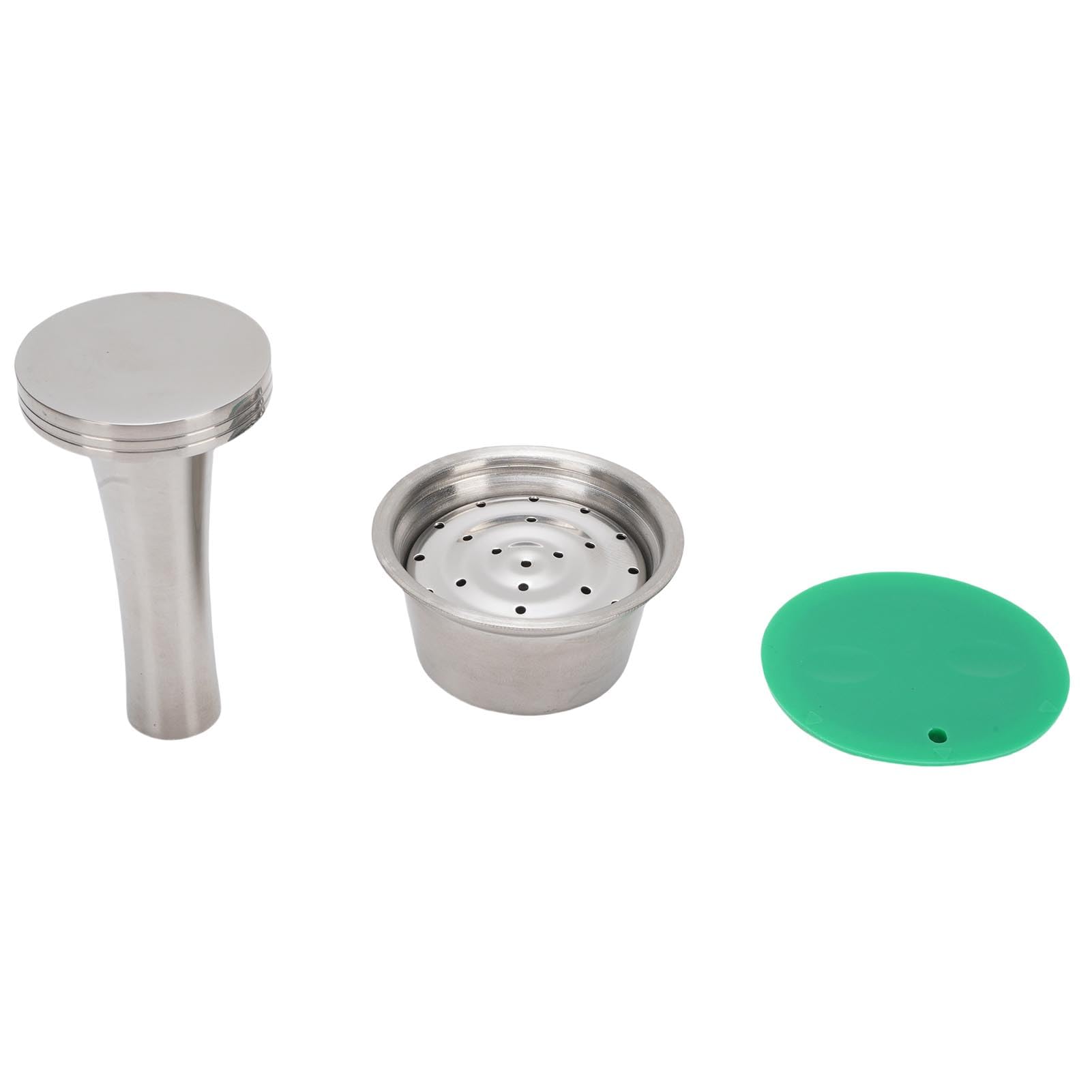 Yosoo Health Gear Cápsula de café de Acero Inoxidable, Kit de Cápsulas de café Reutilizables con Cepillo de Cuchara Manipuladora, 3,47 X 5,29 Cm, Fácil de Limpiar, bajo en Sedimentos para Usuarios