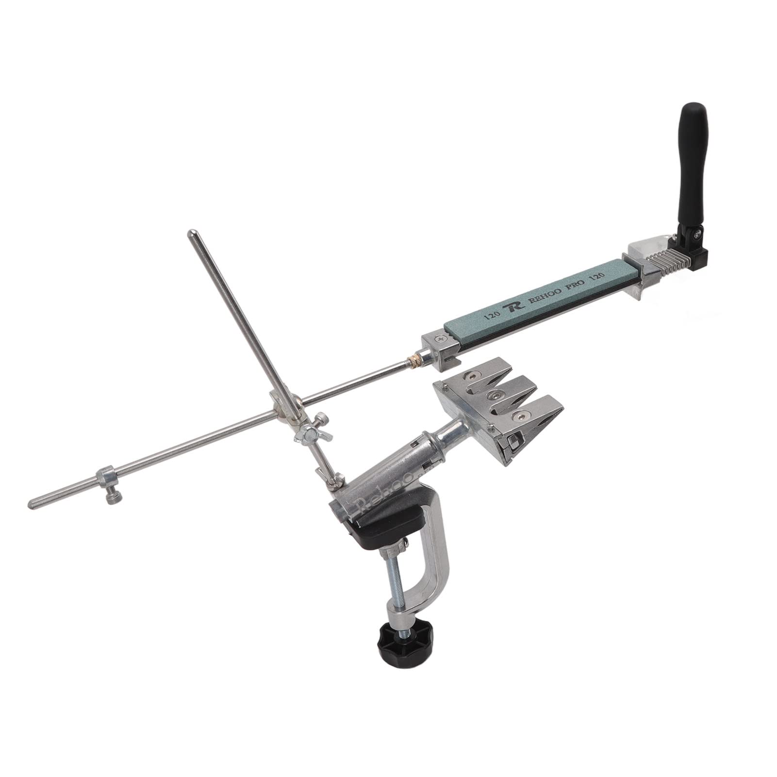 Ostrzałka do noży o stałym kącie, 120 320 600 1500 Grit Knife Sharpener Kit System z 4 dwustronnymi kamieniami ostrzącymi, Stainless Steel Kitchen Chef Knife Sharpening Kit
