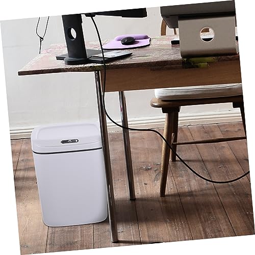 Bote de basura automático e inteligente rectangular blanco miniatura 4
