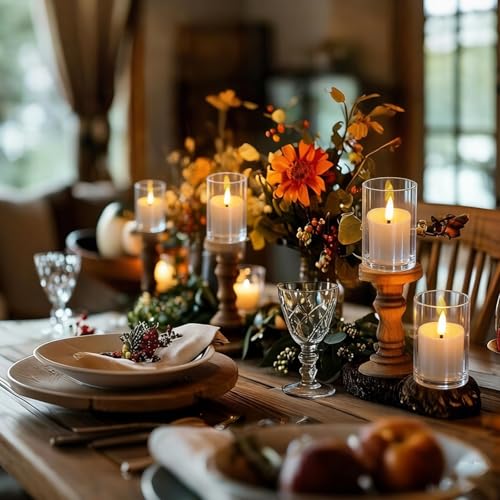 Image of Flickering Flameless Candles, 6 Pack LED Tea Lights Candles with Remote and Timer, 300+ Hours Battery Operated Candles for Votive, 2 inchx 3 inch Small Fake Candles for Home Decor Wedding Table Decor