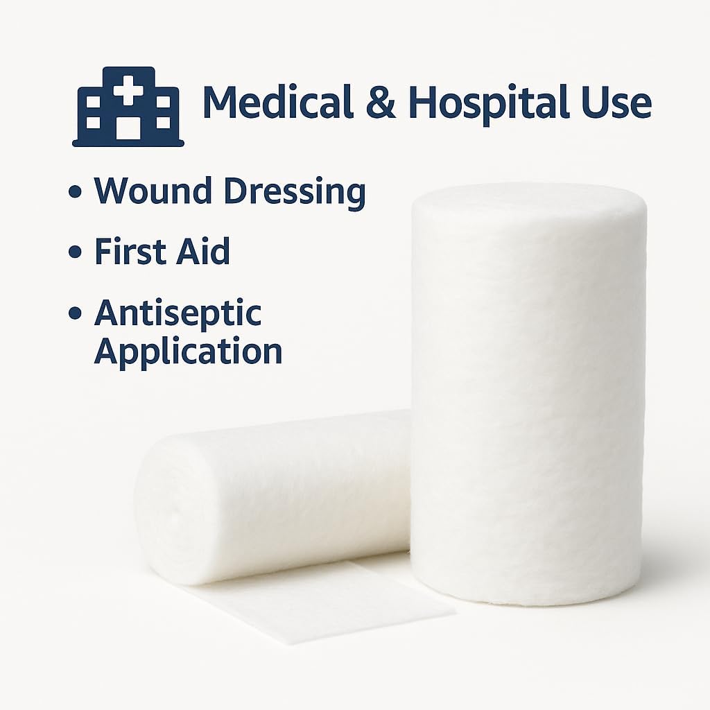 Surgical Cotton Rolls - 1KG Pure Cotton for Medical & Beauty -5