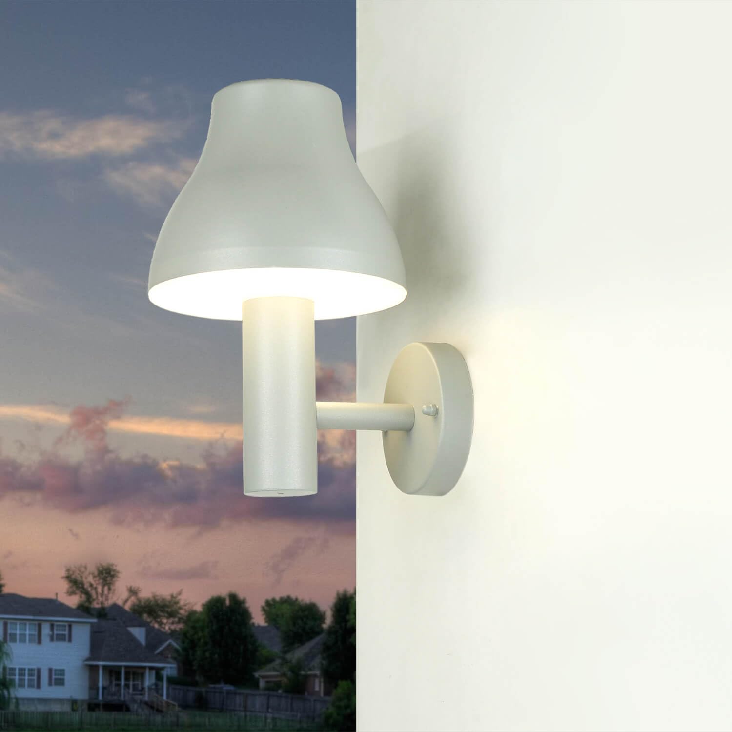 Licht-Erlebnisse Lampada LED da parete in alluminio per esterni in argento IP44 680 lm 3000 K lampada da parete decorativa per casa giardino esterno