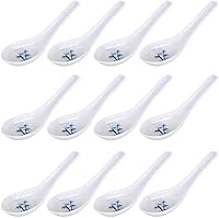 Vista 5 de JapanBargain 3421x12 - Juego de 12 cucharas de sopa de fideos asiáticos, japonesas, chinas, Wonton Soba, arroz Pho Ramen, color blanco