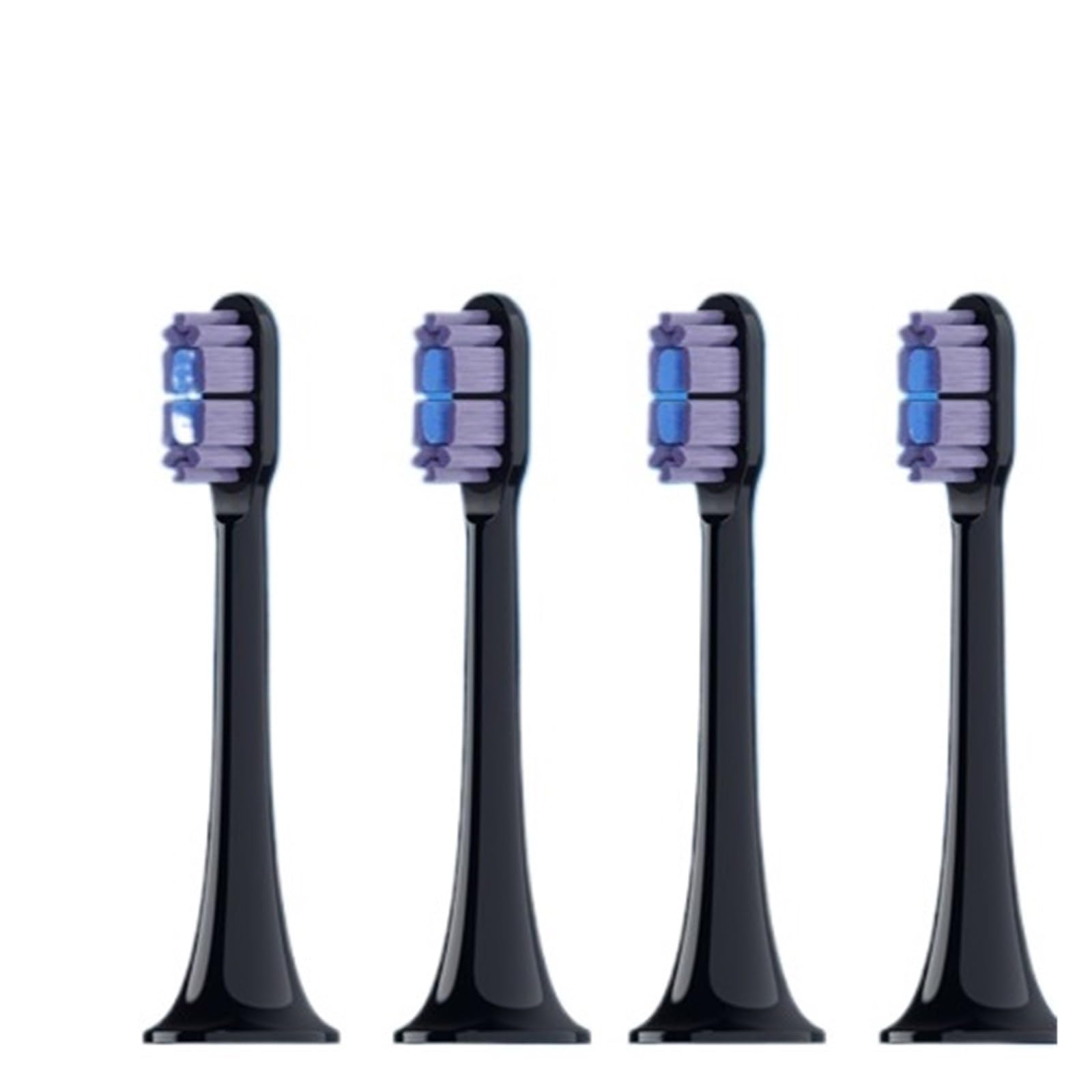 Cabezales para adultos, compatible con Xiaomi, T300 T500 T700 | Cabezal de plástico para cuidado bucal diario de adultos y mantenimiento habitual del mango(Black purple-30PCS)