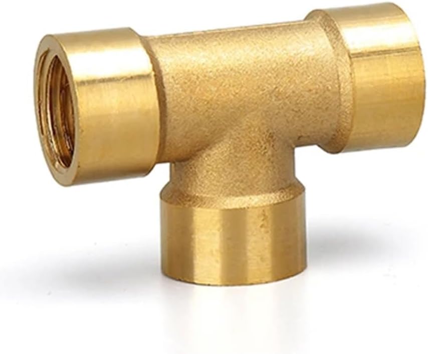 1pcs Tee Type Brass Pipe Fitting Adapter Coupler Connector For Water Fuel Gas 1/8"" 1/4"" 3/8"" 1/2"" 3/4"" 1""BSP Female Thread 3 Way (Size : 3/8"")