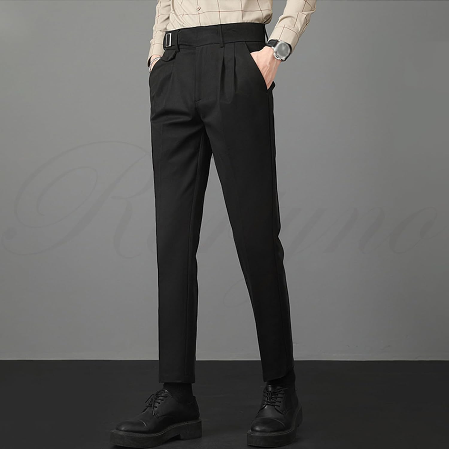 [Ｒｏｒｔｙｎｏ] グルカパンツ チノパン メンズ ツータック テーパード スラックス スキニー タックテーパードパンツ 紳士 ズボ