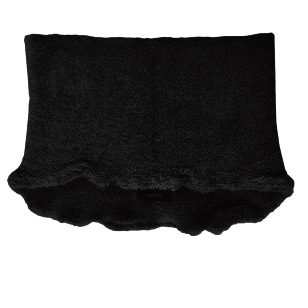 Double-Sided Pile Neck Warmer, Black