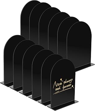 12 Pack Acrylic Signs 5x7 Black Arch DIY Blank with Base
