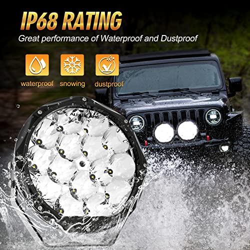 8.5" 150W Round Driving Lights, Auxbeam Round Led Offroad Lights 18000Lm Spot Combo Light Bar Led Work Lights Led Pods Fog Lights With 10Ft Wiring For Truck Car Atv Utv Suv Jeep - 2Pcs #TOP3