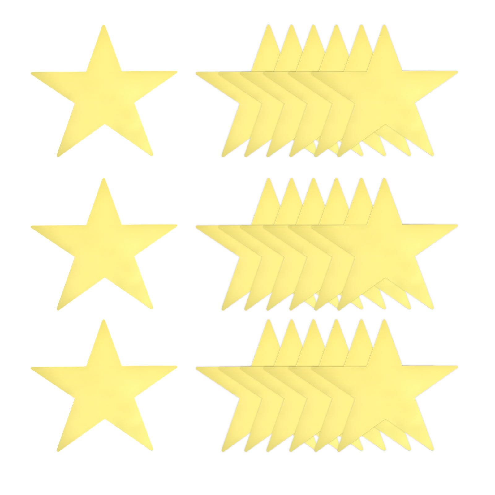 sourcing map Gold Stars Cutouts Decoration, 24 Pcs 6" Double Printed Paper Stars Cutout Confetti Cardboard Stars Decorations for Bulletin Board Wall Classroom Party — image 1