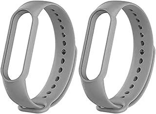 حزام ساعة 2 قطعة من السيليكون خاص بجهاز شاومي باند مي 3/4 - لون رمادي