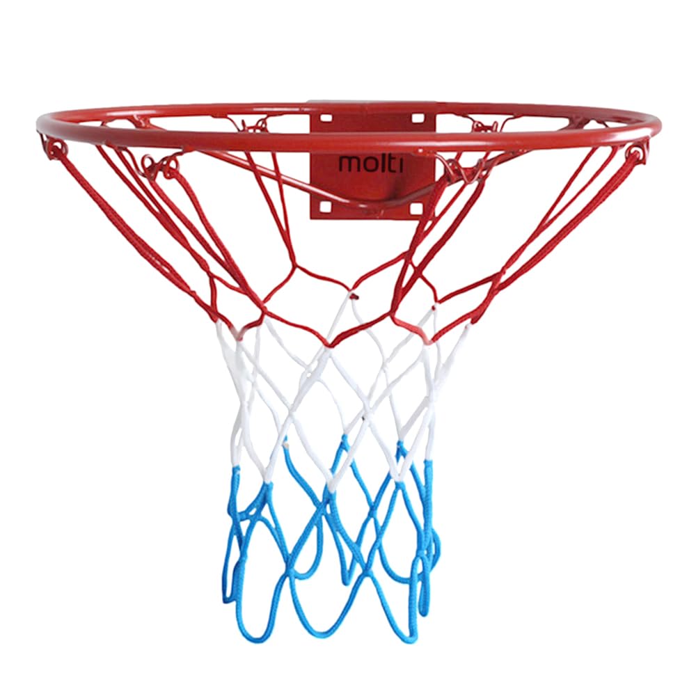 molti Basketballkorb Ø45 cm / 37cm HangRing Basketball Basketballring mit Netz und Befestigungsschrauben Outdoor + 4 Befestigungsschrauben