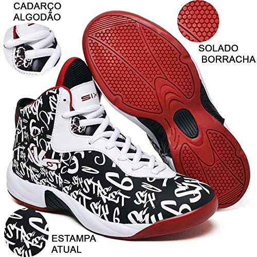 Tênis Masculino Basquete Six Street Infinity Tamanho:38;Cor:Branco