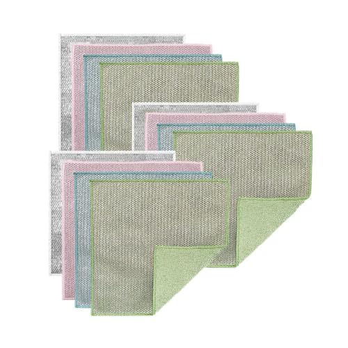 Jgzzmxuq 12 paños de limpieza Wire Miracle, paños de limpieza, paños de limpieza, paños de limpieza, paños de limpieza de alambre resistente a los arañazos