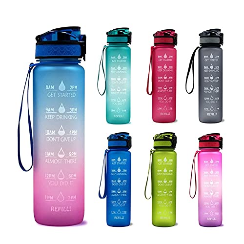 YINYANG Motiverende waterfles met tijdmarkering lekvrije fles fit voor fitnesssporten (Color : Blue gradient) - Image 3