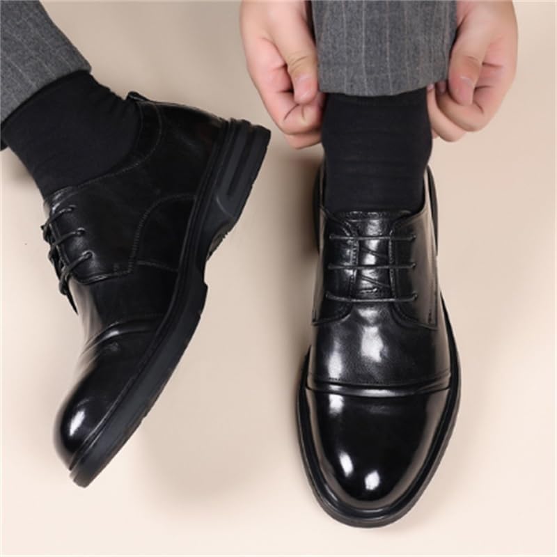 Men's Leather Shoes Formal Shoes Dress Casual Shoes Comfortable Lining Rubber Sole Lace Up Lightweight Soft Breathable Shoes